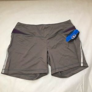 ATHLETIC WORKS ladies shorts in grey & purple Med